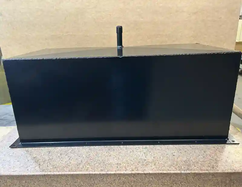 Large aluminum cooler insert, angled view